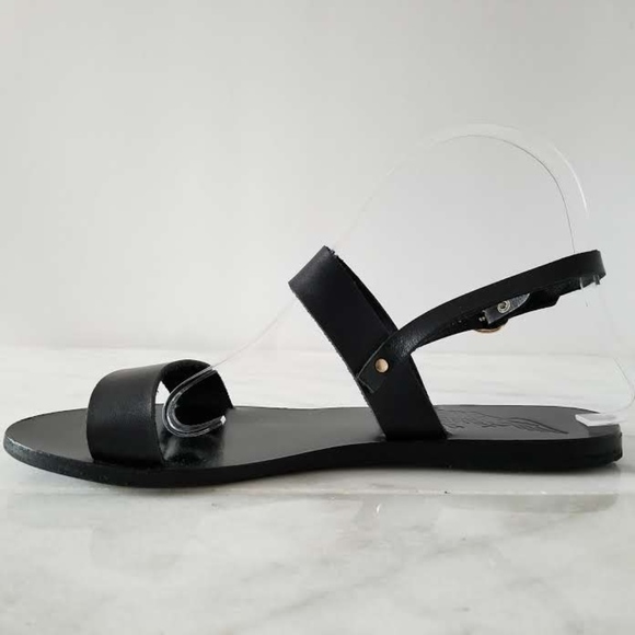 Ancient Greek Sandals Flats Slingback Black Straps - Picture 3 of 8